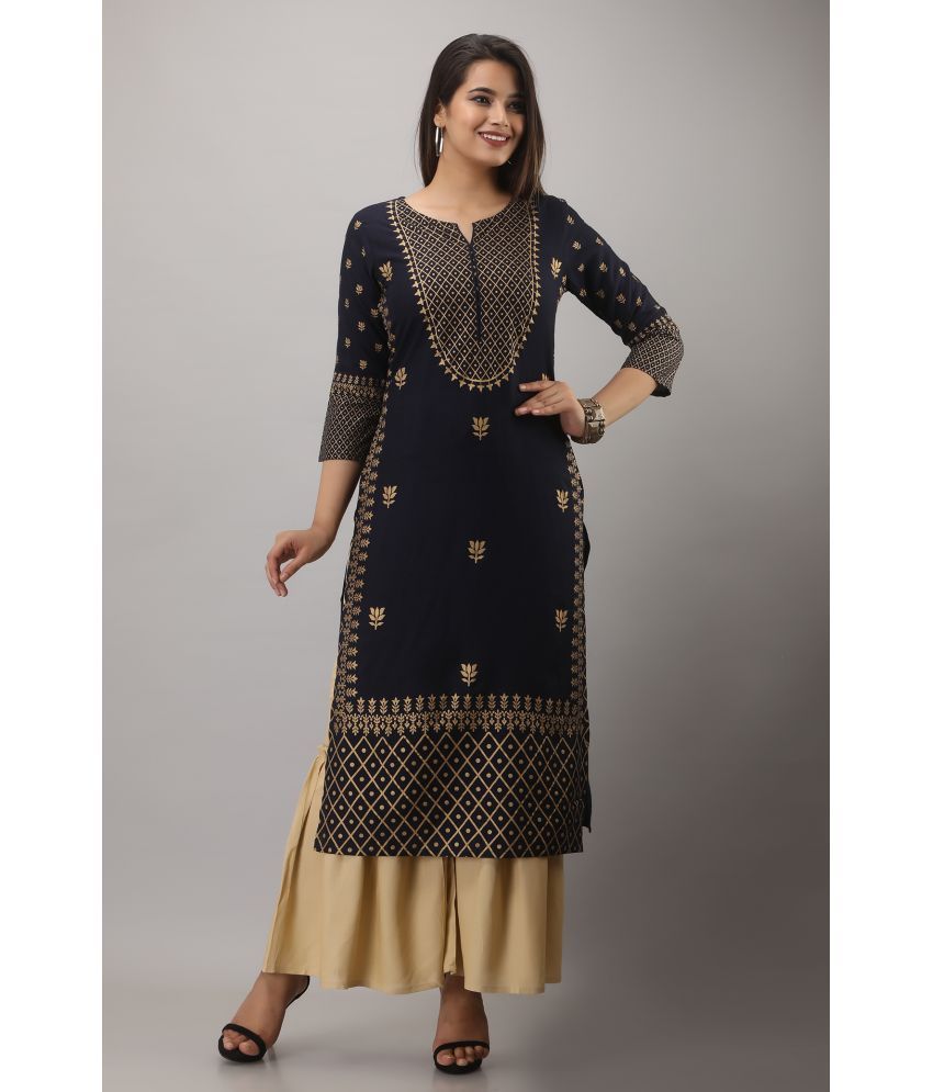     			MAUKA - Blue Straight Rayon Women's Stitched Salwar Suit ( Pack of 1 )