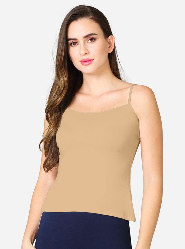     			VStar Cotton Lycra Camisoles - Beige Single