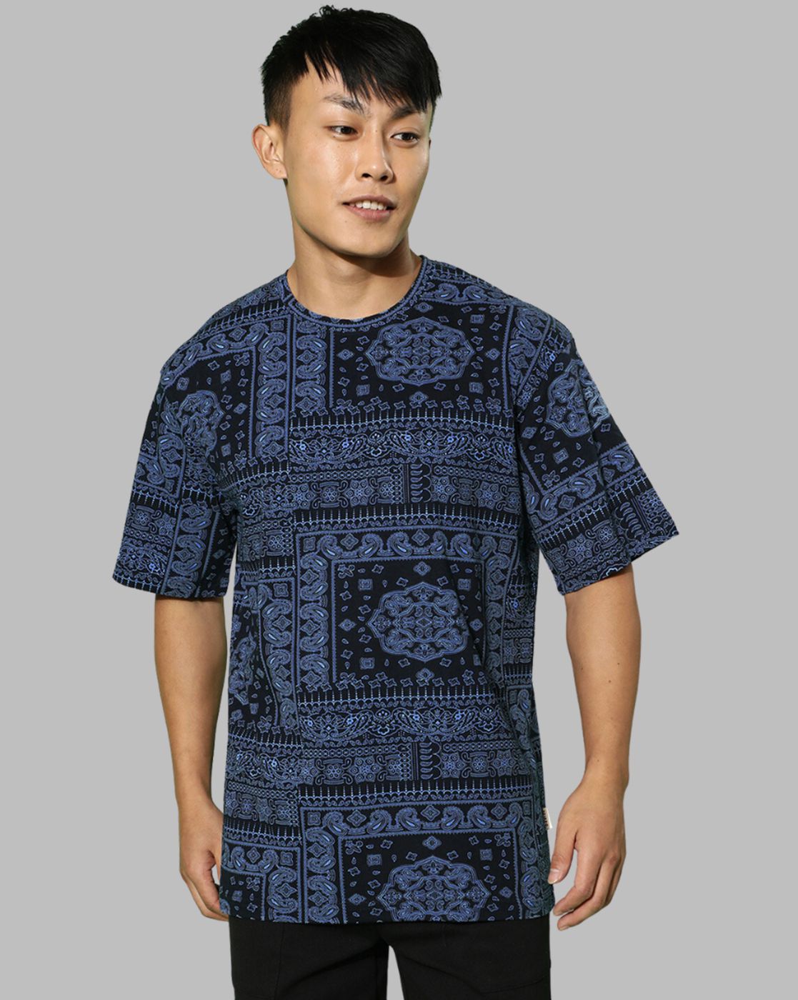     			Veirdo - Navy Cotton Oversized Fit Men's T-Shirt ( Pack of 1 )