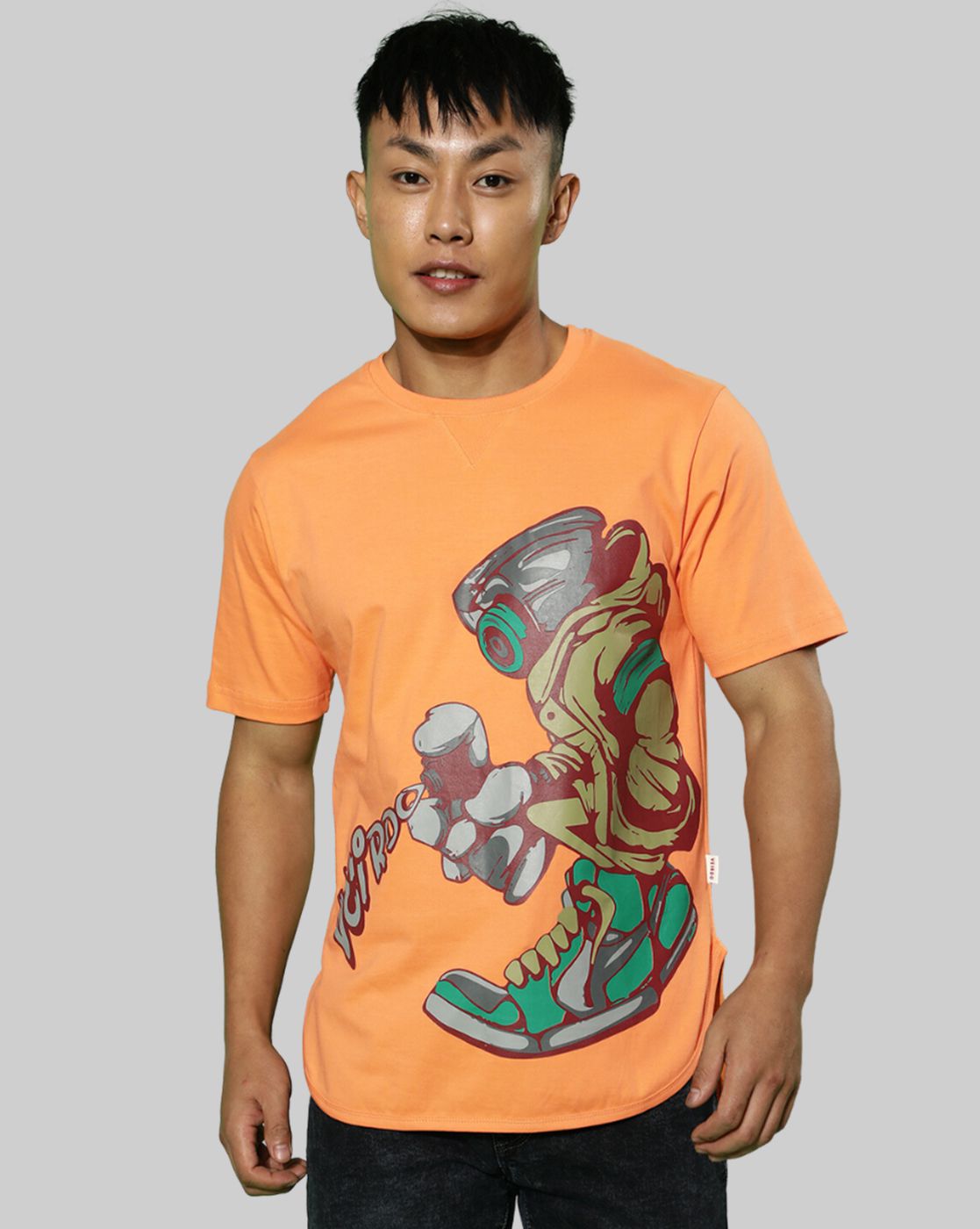    			Veirdo - Orange Cotton Regular Fit Men's T-Shirt ( Pack of 1 )