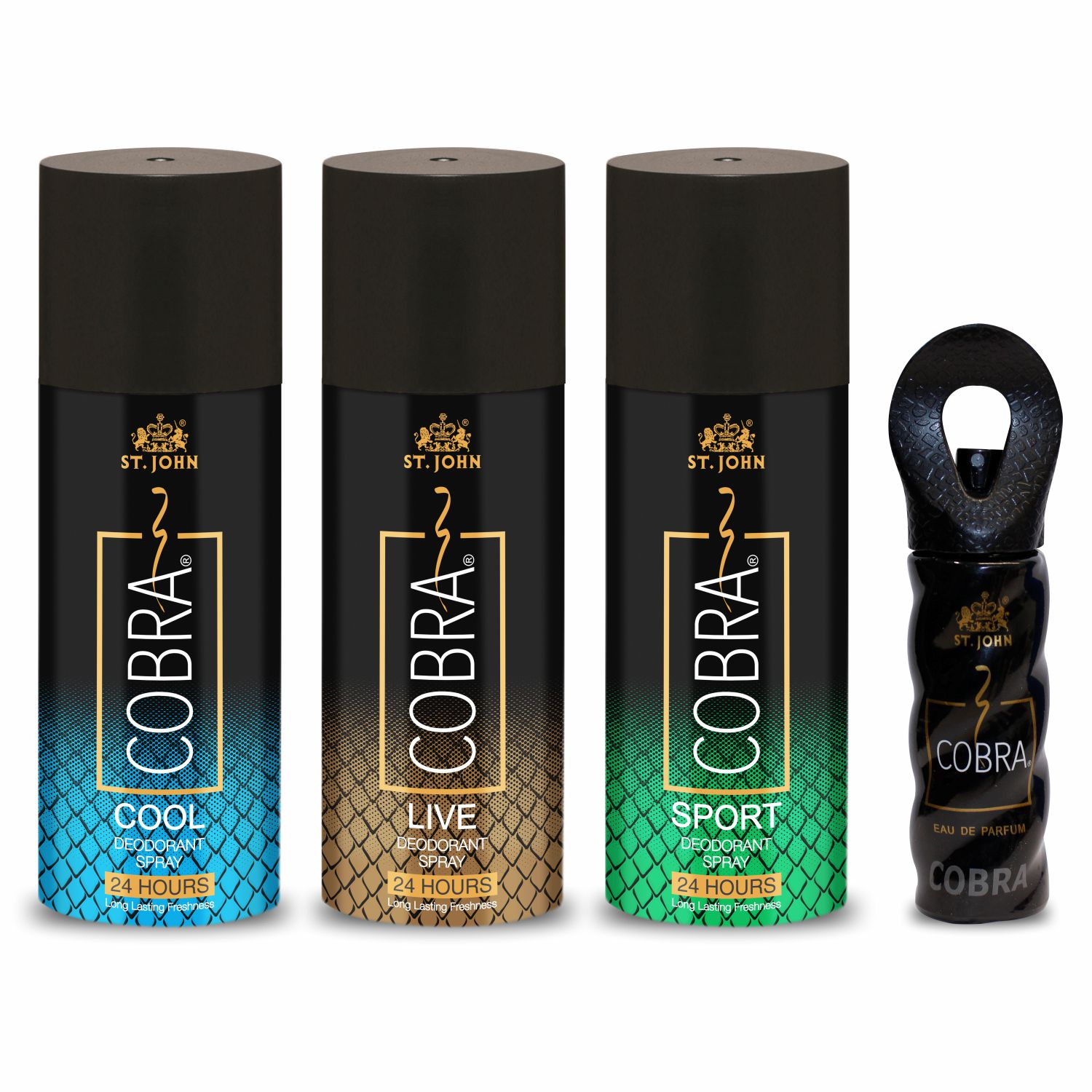     			Vi-John - Deo Cool,Sports,Live & 15ml Perfume Deodorant Spray & Perfume for Unisex 150 ml ( Pack of 4 )