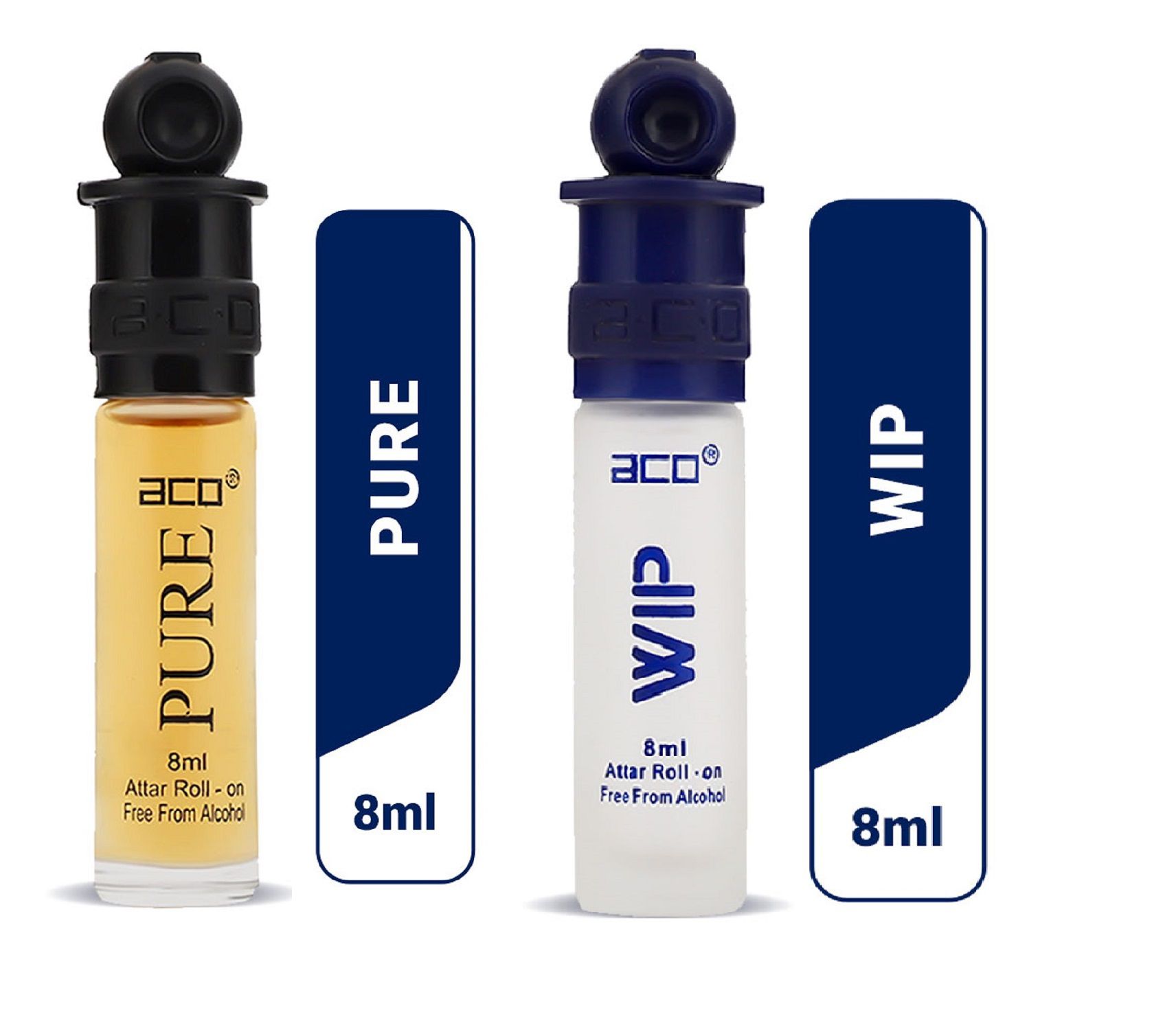     			aco perfumes Pure & Wip  Concentrated  Attar Roll On 8ml COMBO SET