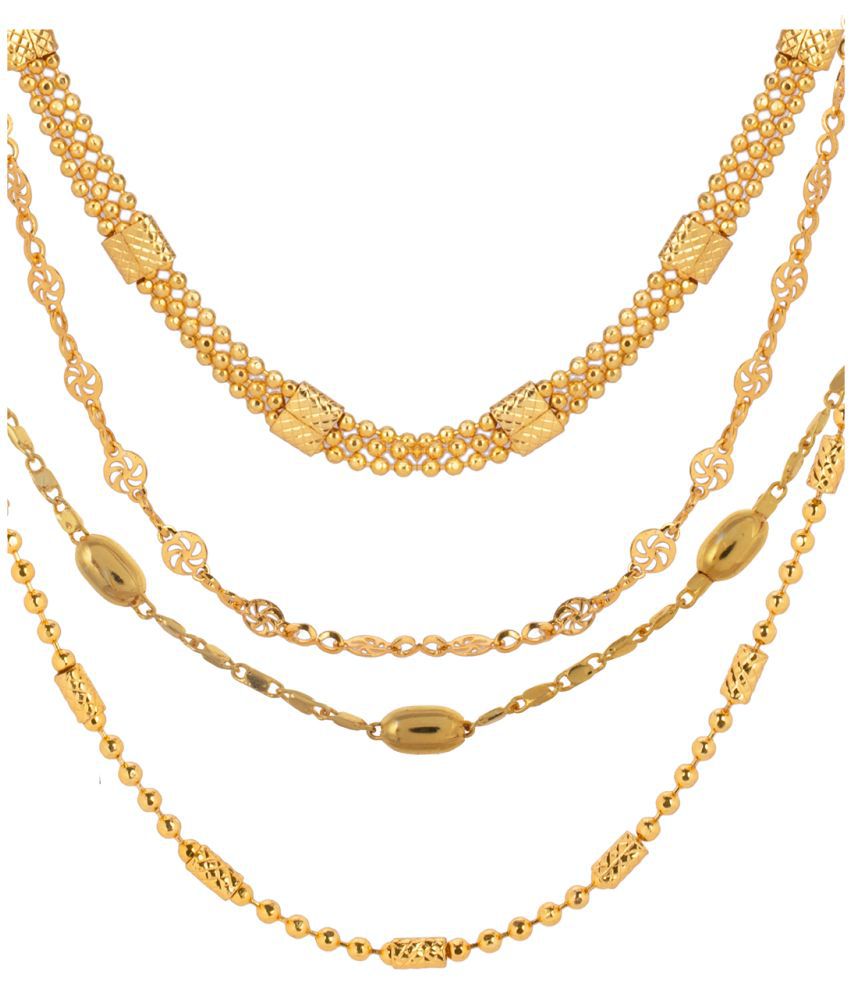     			AanyaCentric - Gold Plated Brass Chain ( Pack of 4 )