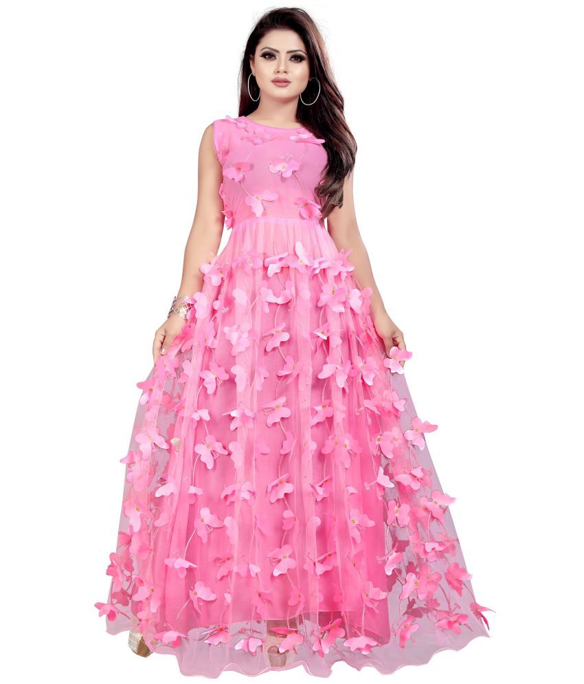     			Aika - Pink Net Women's Gown ( Pack of 1 )
