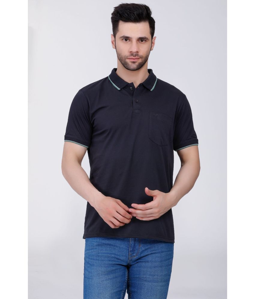     			Array - Black Cotton Blend Regular Fit Men's Polo T Shirt ( Pack of 1 )