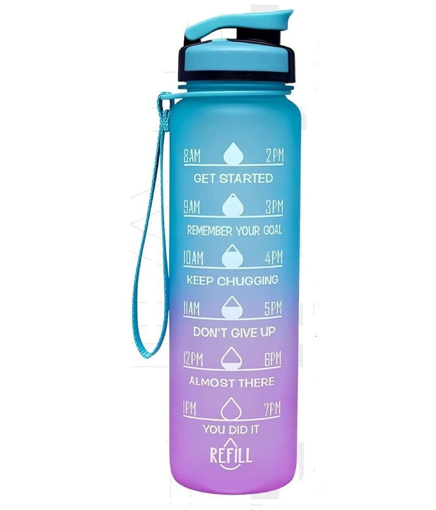     			Bhavyta Motivational Fitness Sports Leak proof Water Bottle with Time Marker - Multicolour Water Bottle ( Pack of 1 )