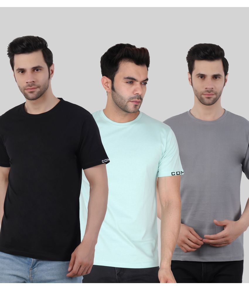     			Comey - Multicolor 100% Cotton Regular Fit Men's T-Shirt ( Pack of 3 )