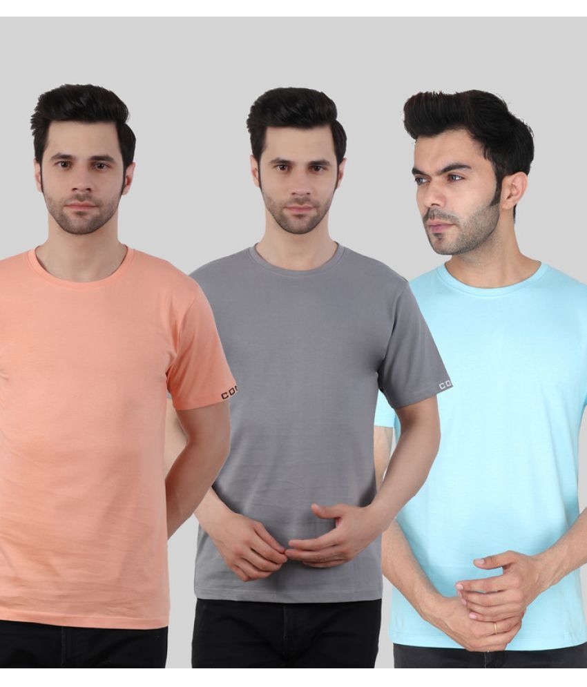     			Comey - Multicolor 100% Cotton Regular Fit Men's T-Shirt ( Pack of 3 )