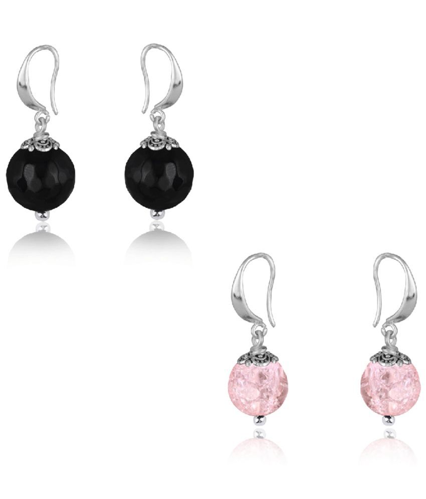     			JFL - Jewellery For Less - Light Pink Danglers Earrings ( Pack of 2 )