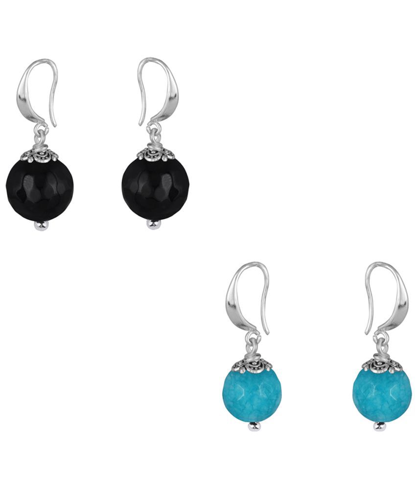     			JFL - Jewellery For Less - Turquoise Danglers Earrings ( Pack of 2 )