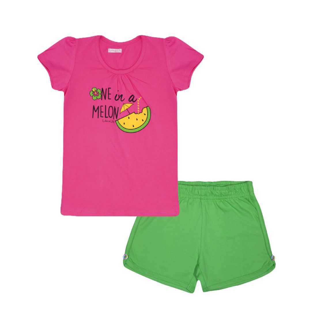     			Luke and Lilly - Pink Cotton Girls Top With Shorts ( Pack of 2 )