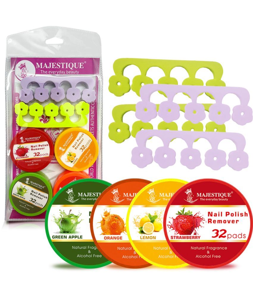     			Majestique Nail Polish Remover & Toe Separator Set Effortlessly Remove Polish Pack Of 8