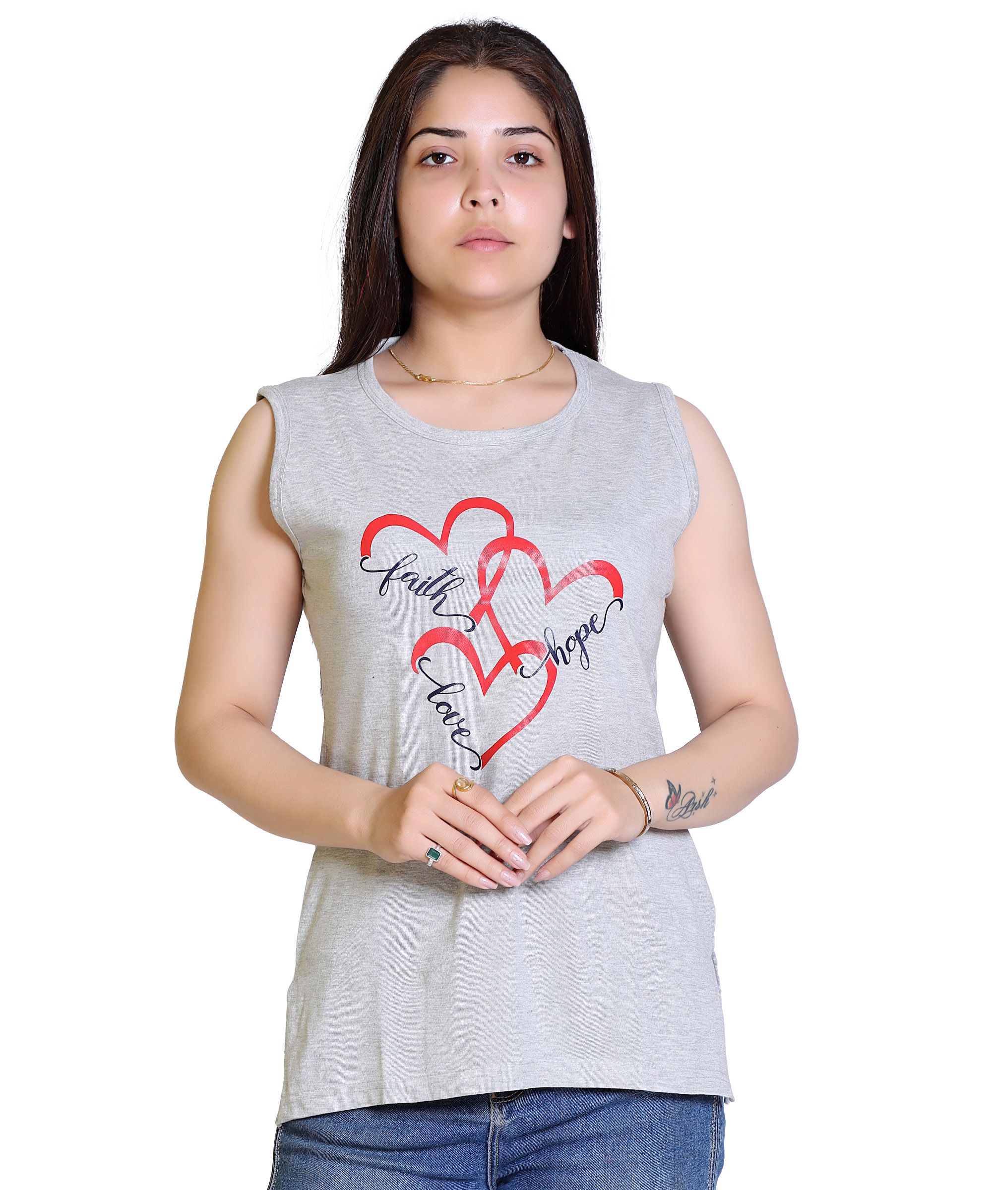     			Ogarti - Grey Cotton Blend Regular Fit Women's T-Shirt ( Pack of 1 )