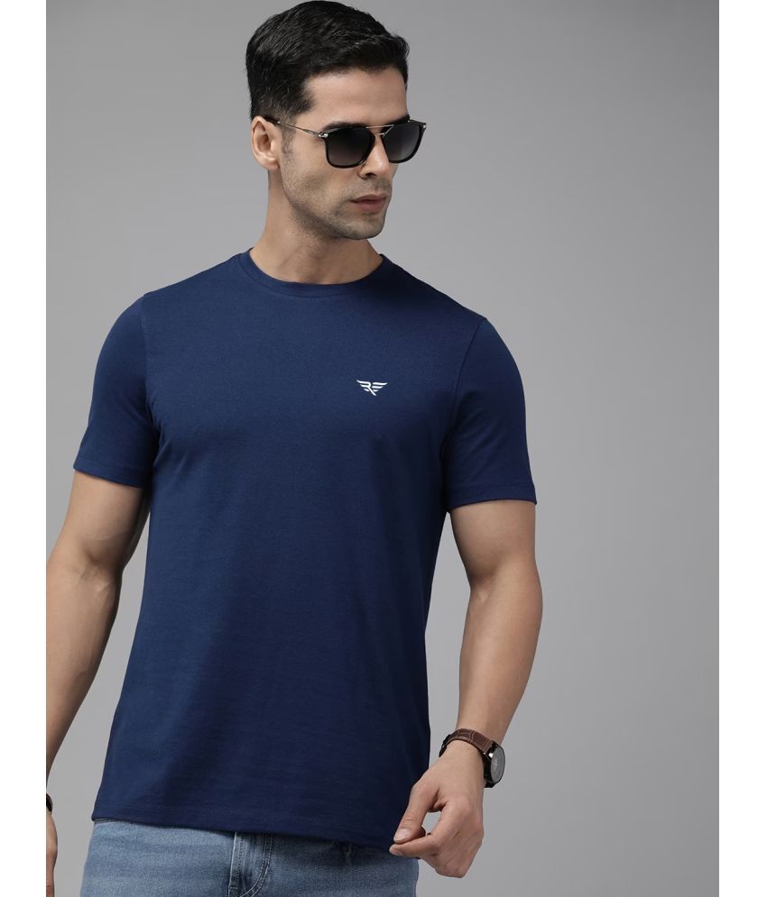     			Riss - Indigo Cotton Blend Regular Fit Men's T-Shirt ( Pack of 1 )