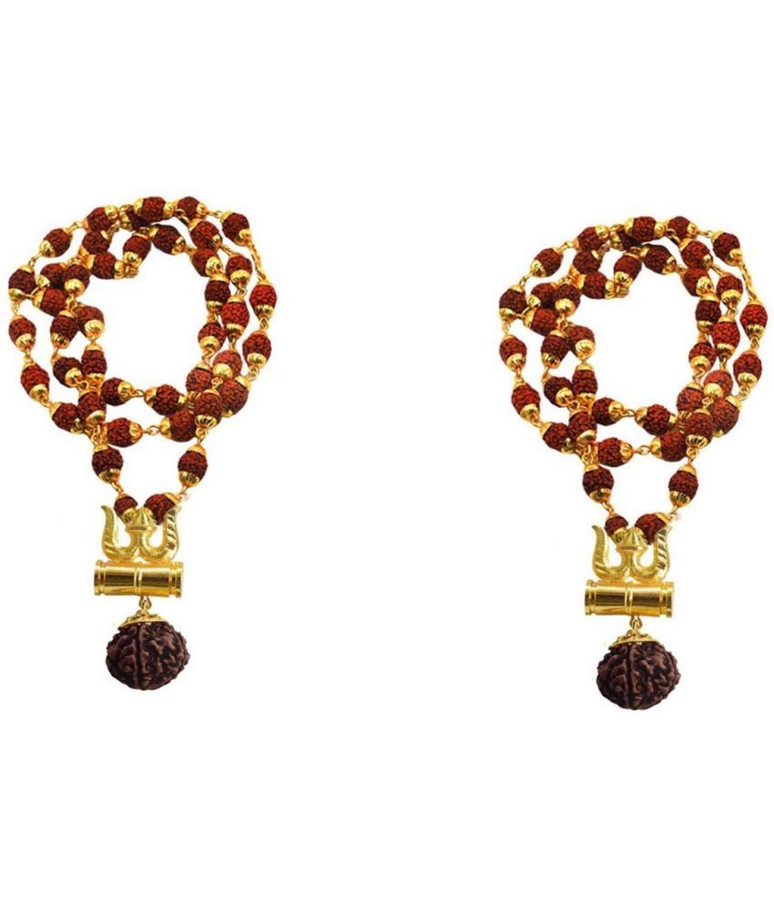     			Shri Astha Vinayak - Shiv Trishul Damru Locket Rudraksha Mala ( Pack of 2 )