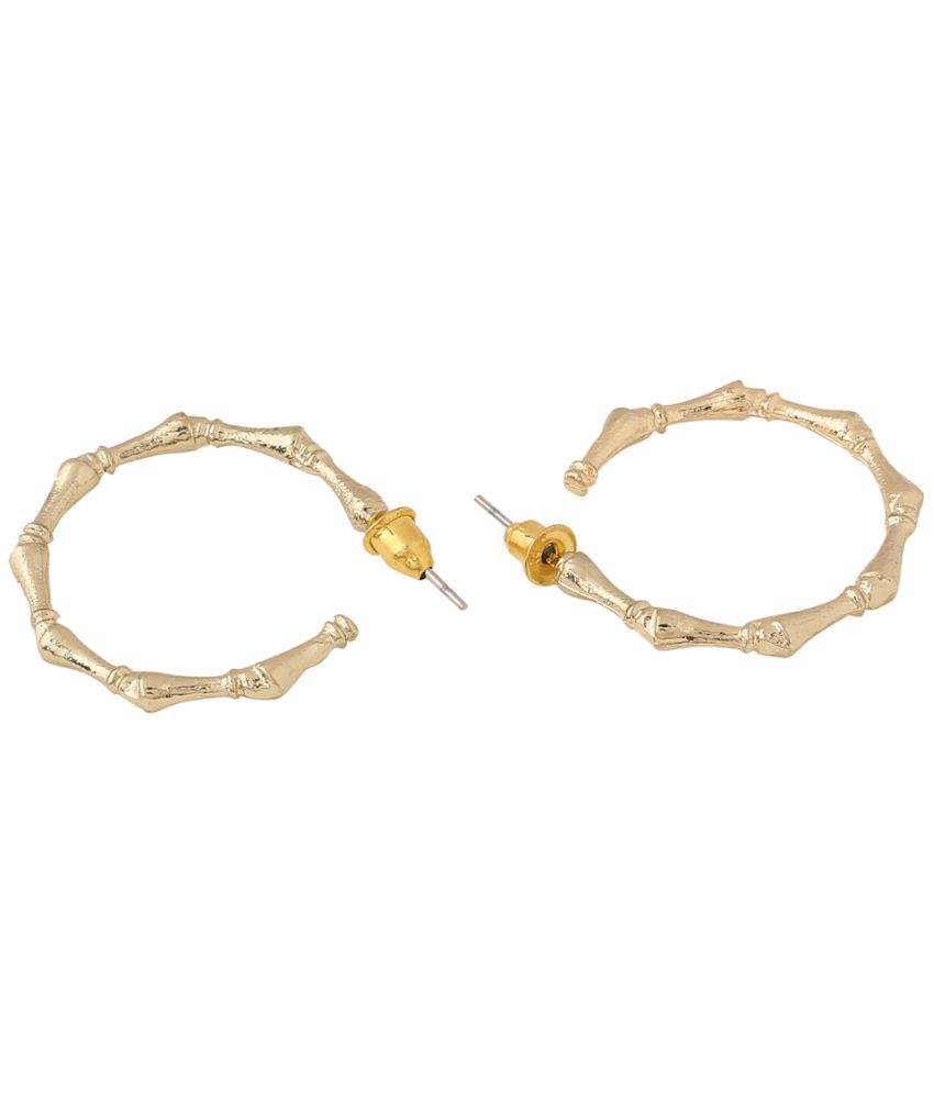     			VIRAASI - Golden Hoops Earrings ( Pack of 1 )