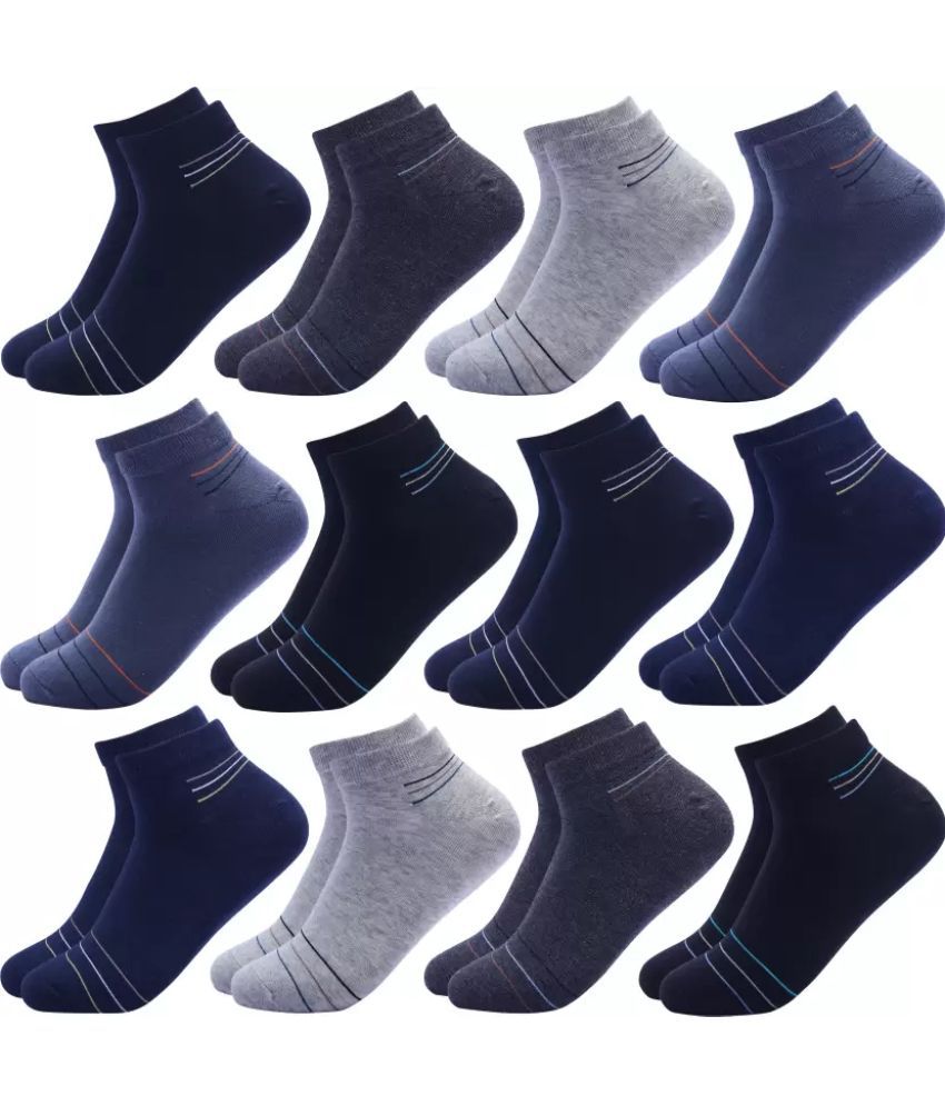     			Broen - Cotton Men's Striped Multicolor Ankle Length Socks ( Pack of 12 )
