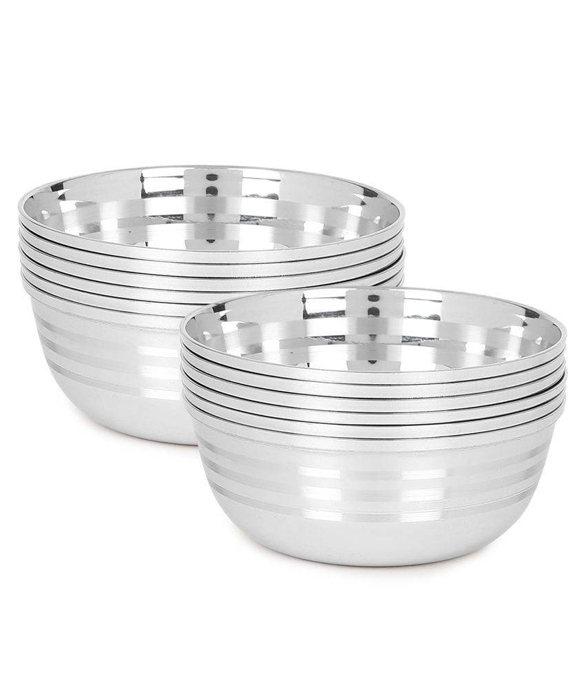    			HOMETALES - Soup Bowls Set Stainless Steel Snacks Bowl 220 mL ( Set of 12 )