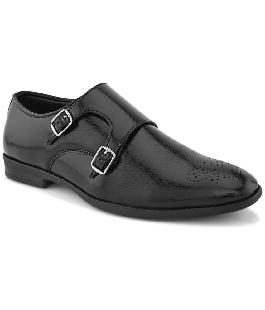     			Fentacia - Black Men's Monk Strap Formal Shoes