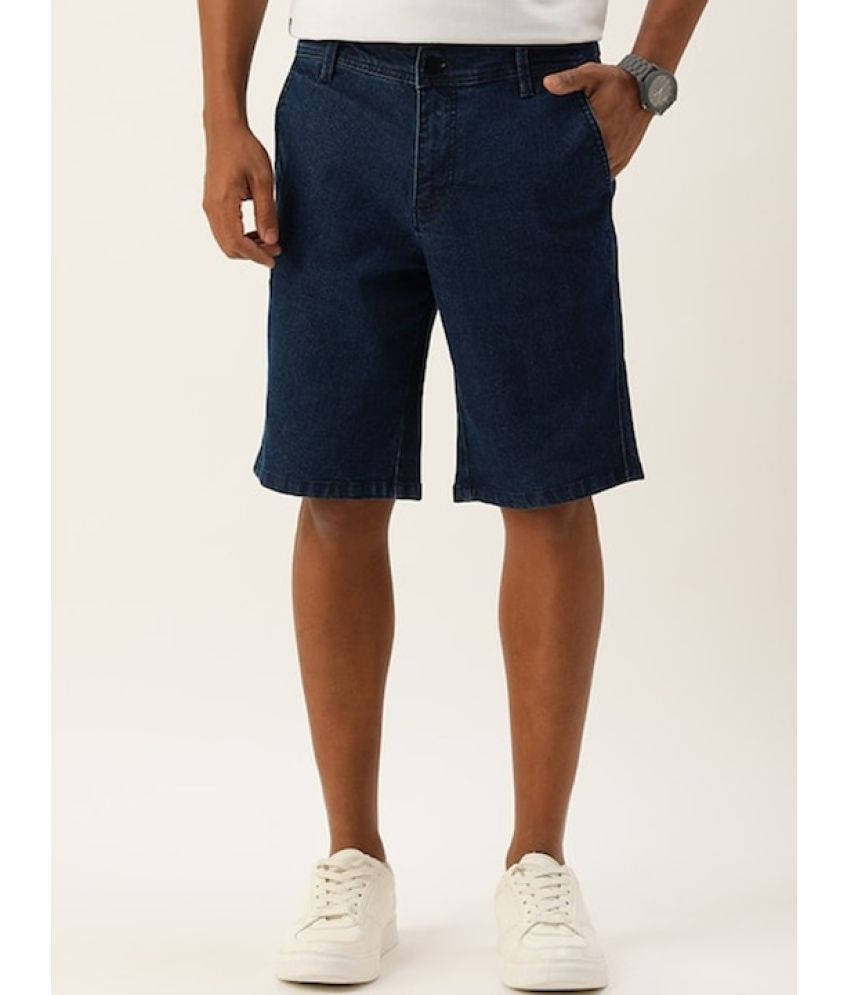     			IVOC - Navy Blue Cotton Blend Men's Denim Shorts ( Pack of 1 )