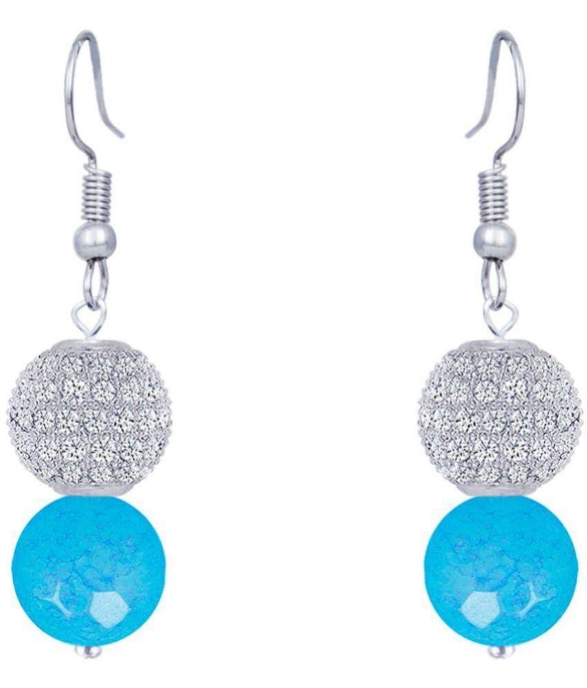     			JFL - Jewellery For Less - Turquoise Danglers Earrings ( Pack of 1 )