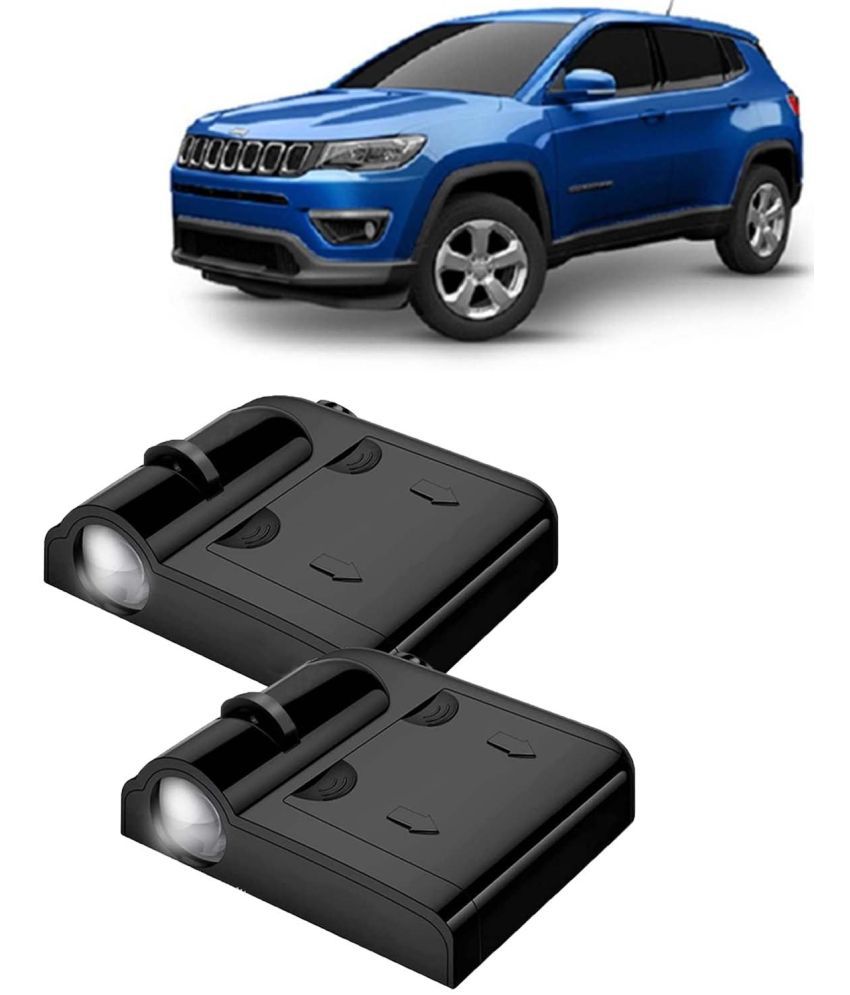     			Kingsway Car Logo Shadow Light for Jeep Compass, 2017 - 2020 Model, Car Door Welcome Light, 3D Car Logo Wireless LED Projector with Magnet Sensor Auto On/Off, 2Pcs Car Ghost Light