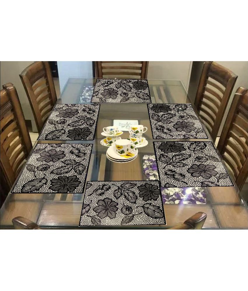     			Sanraksshan PVC Floral Rectangle Table Mats ( 44 cm x 32 cm ) Pack of 6 - Multi