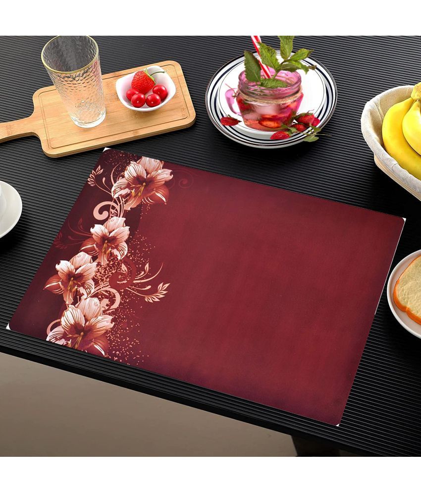     			Sanraksshan PVC Floral Rectangle Table Mats ( 44 cm x 32 cm ) Pack of 6 - Multi