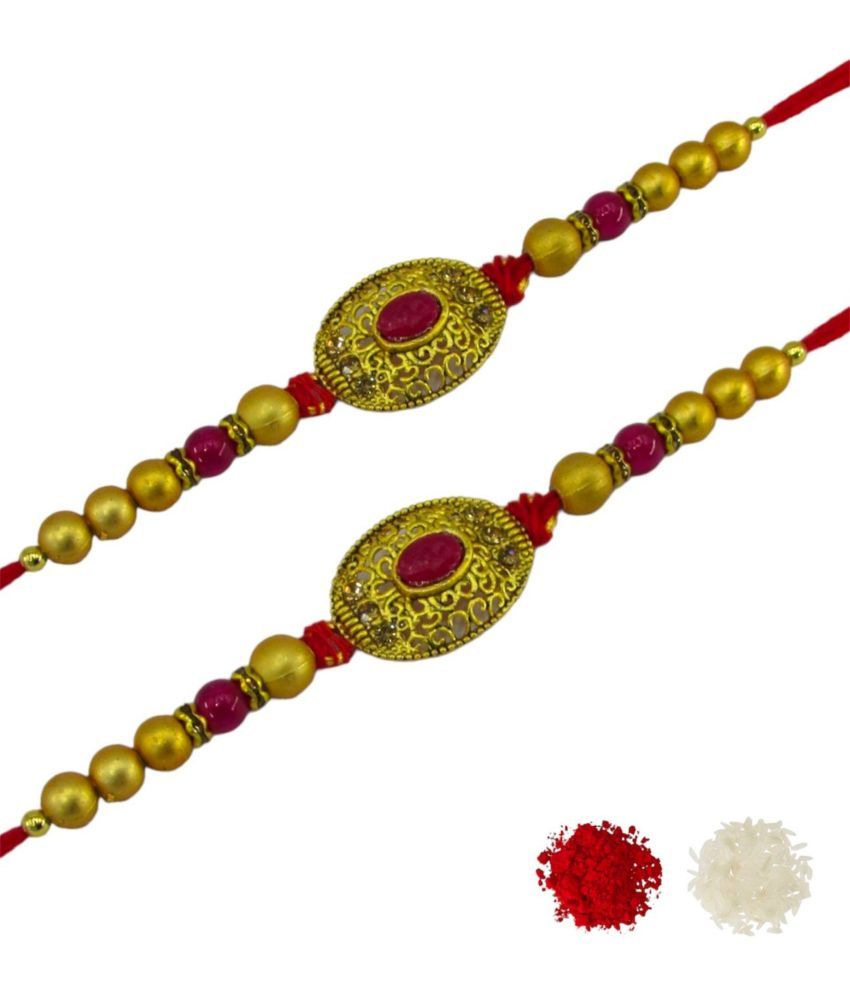     			THRIFTKART Rakhi Set Multicolour traditional Rakhi  For Brother Bhai Bhaiya Bhabhi