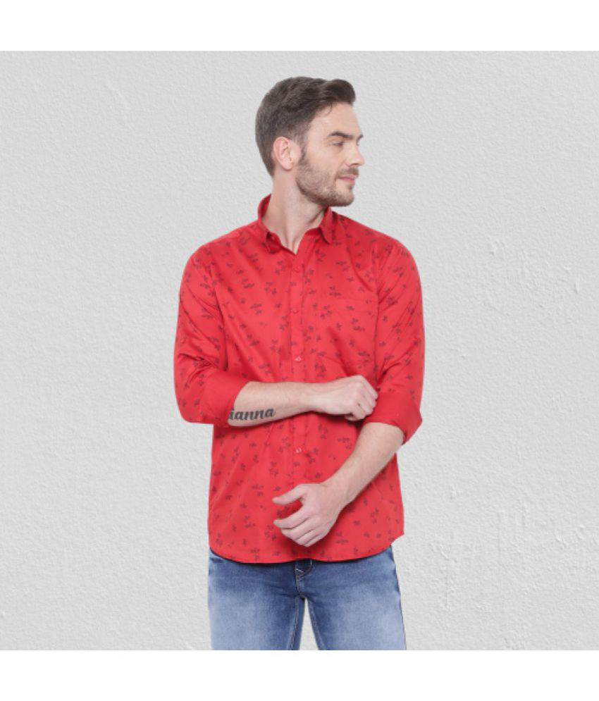     			leeway - Red Cotton Blend Slim Fit Men's Casual Shirt ( Pack of 1 )