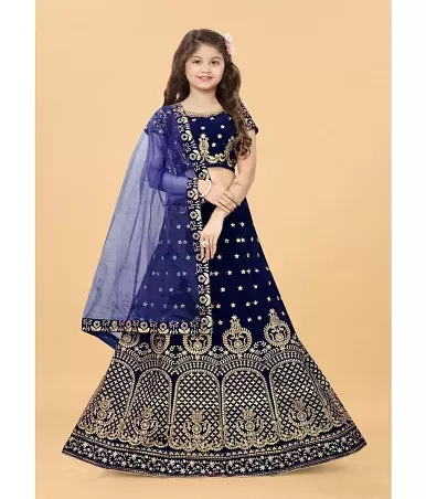 Apnisha Blue Velvet Circular Semi Stitched Lehenga Price in India - Buy  Apnisha Blue Velvet Circular Semi Stitched Lehenga Online at Snapdeal