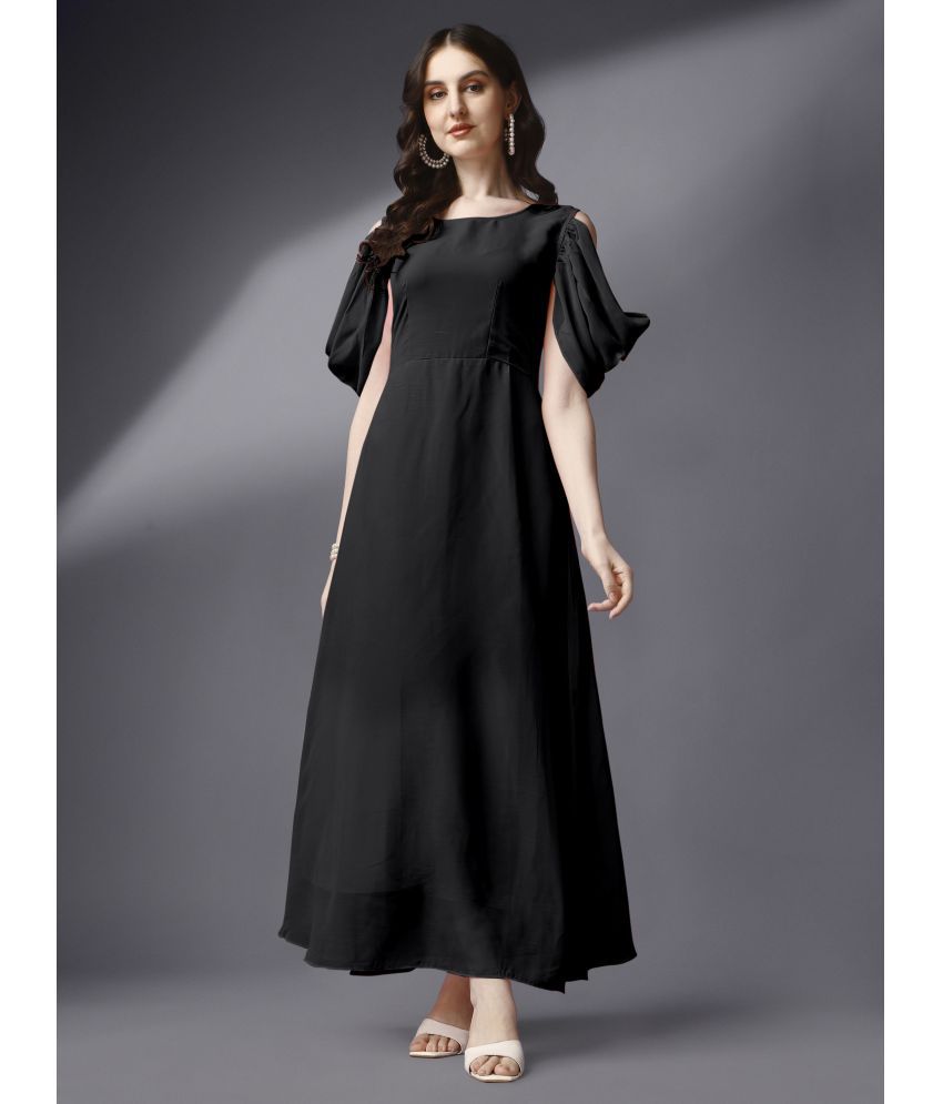     			Femvy - Black Georgette Women's Gown ( Pack of 1 )