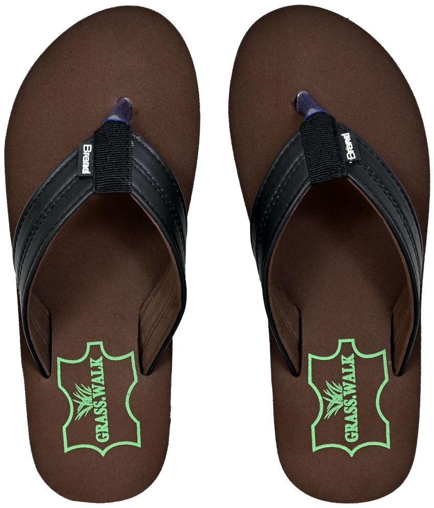     			GRASS WALK - Brown Men's Thong Flip Flop