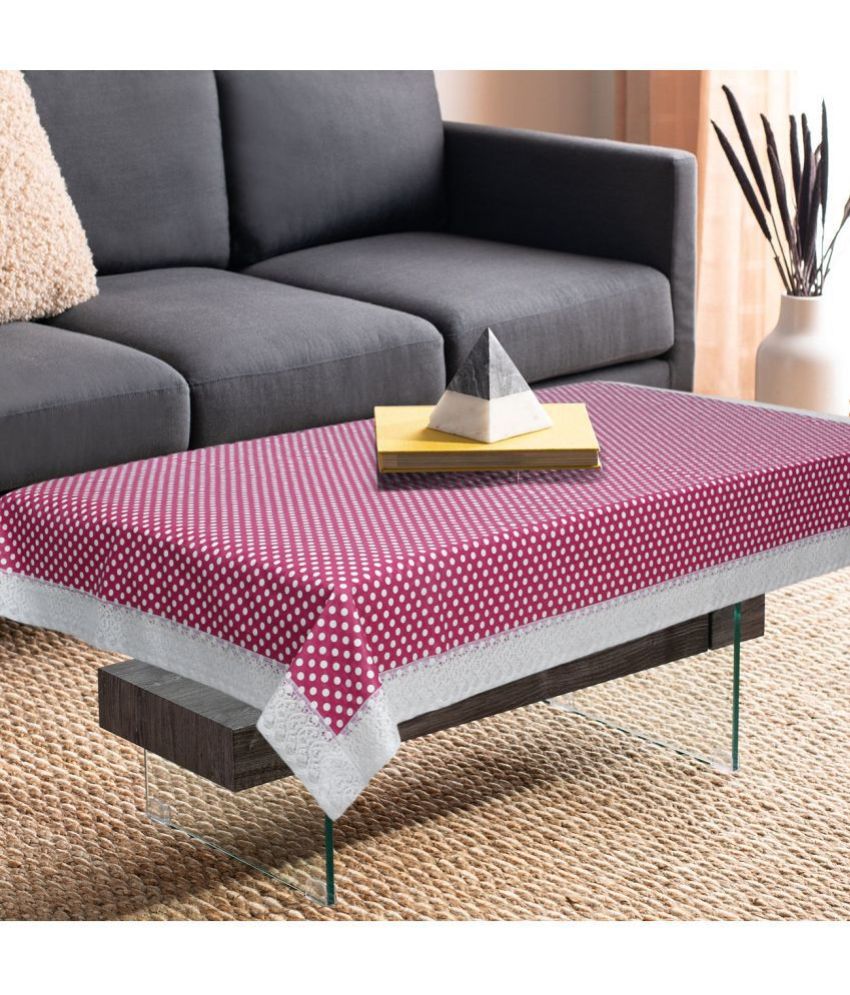     			HOMETALES Printed PVC 4 Seater Rectangle Table Cover ( 152 x 92 ) cm Pack of 1 Pink