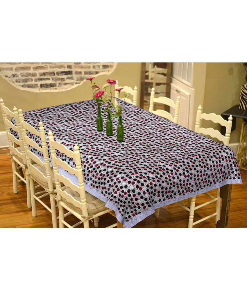     			Printed PVC 6 Seater Rectangle Table Cover ( 228 x 152 ) cm Pack of 1 Red