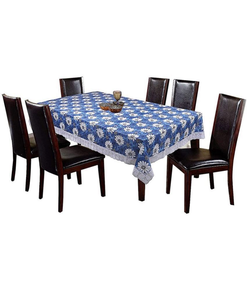     			HOMETALES Printed PVC 6 Seater Rectangle Table Cover ( 228 x 152 ) cm Pack of 1 Blue