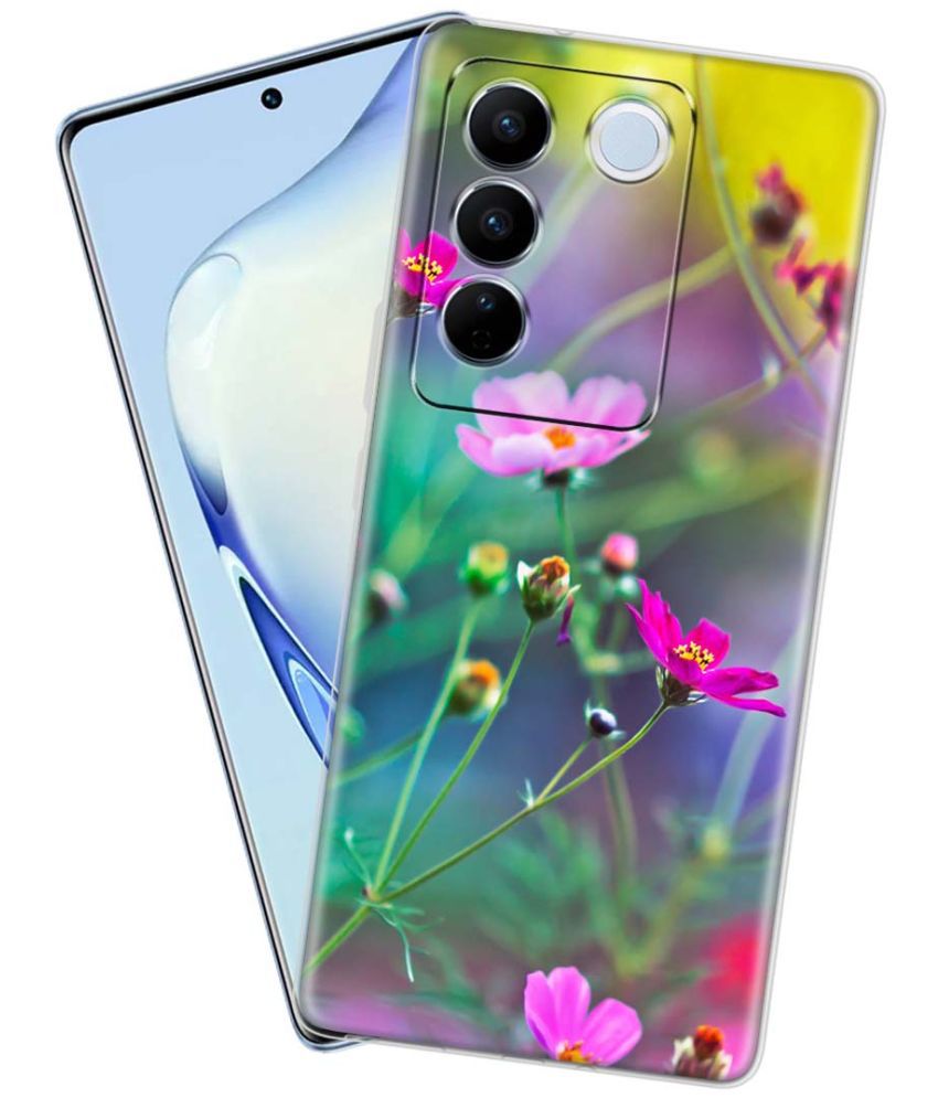     			NBOX - Multicolor Printed Back Cover Silicon Compatible For Vivo V27 ( Pack of 1 )