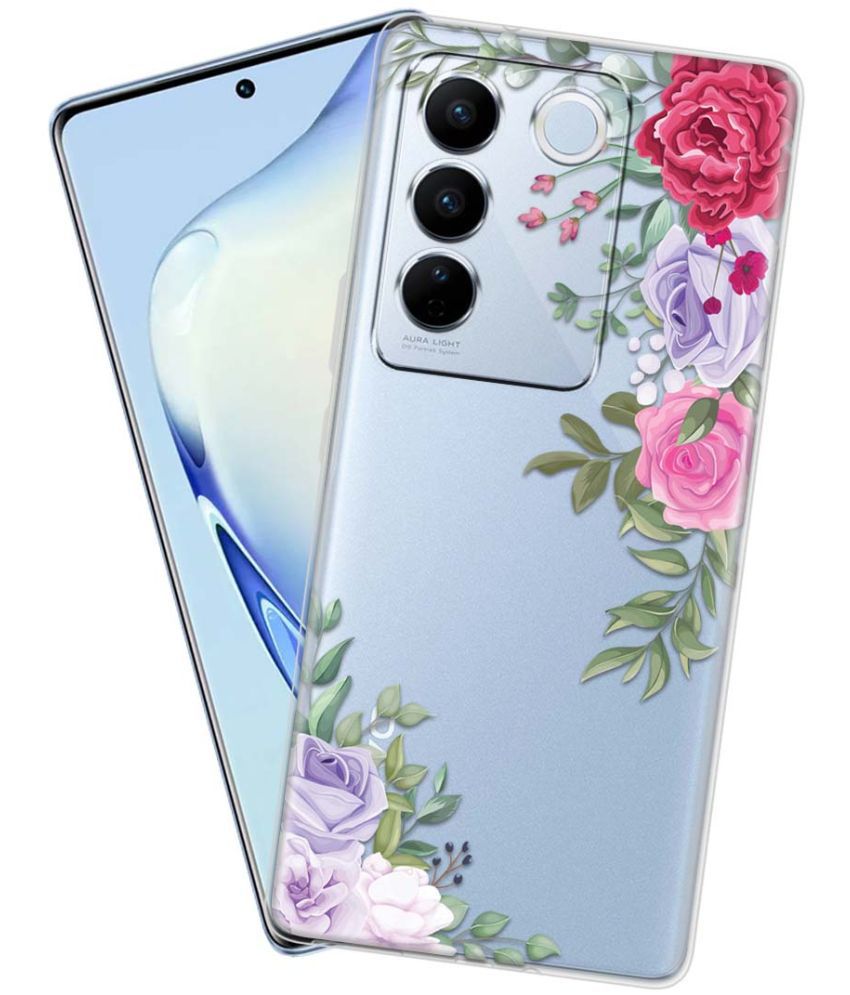     			NBOX - Multicolor Printed Back Cover Silicon Compatible For Vivo V27 Pro ( Pack of 1 )