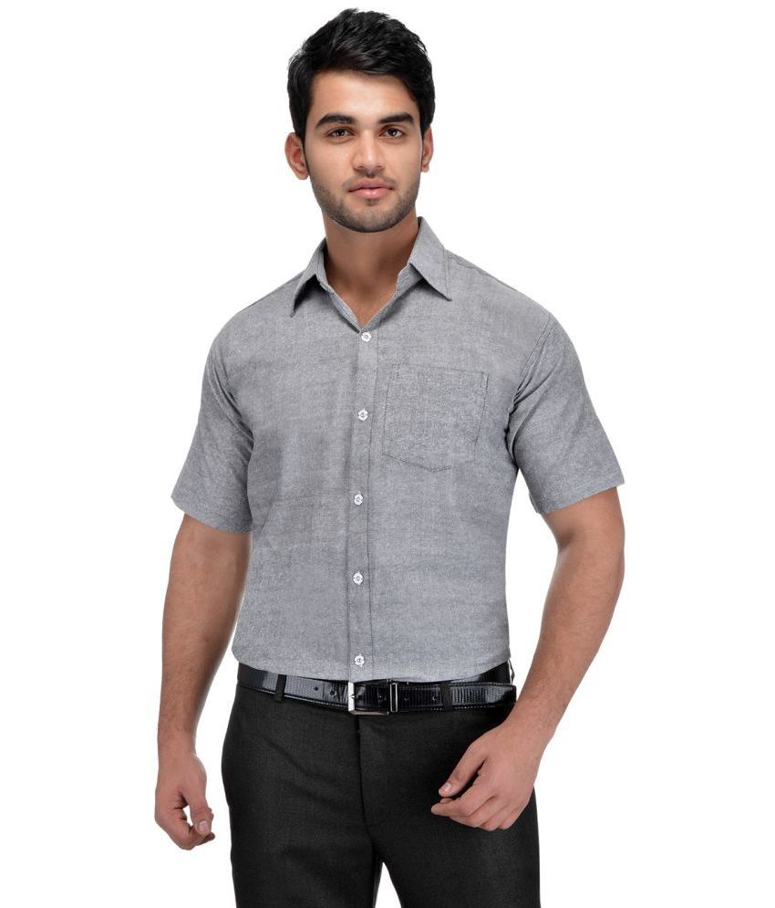     			RIAG - Grey Cotton Blend Regular Fit Men's Formal Shirt ( Pack of 1 )