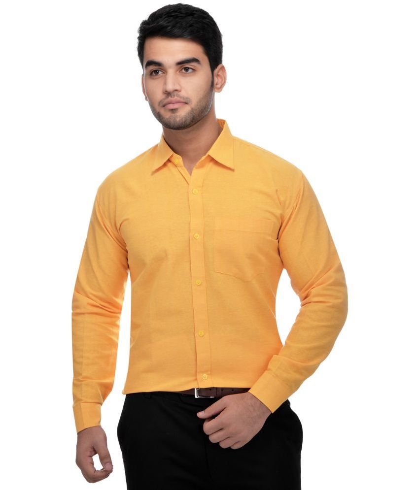     			RIAG - Yellow Cotton Blend Regular Fit Men's Formal Shirt ( Pack of 1 )