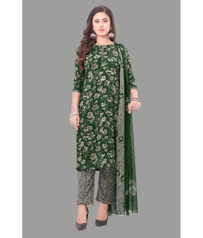     			SIMMU - Unstitched Green Crepe Dress Material ( Pack of 1 )