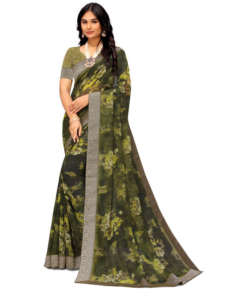     			Sanwariya Silks - Light Green Georgette Saree With Blouse Piece ( Pack of 1 )