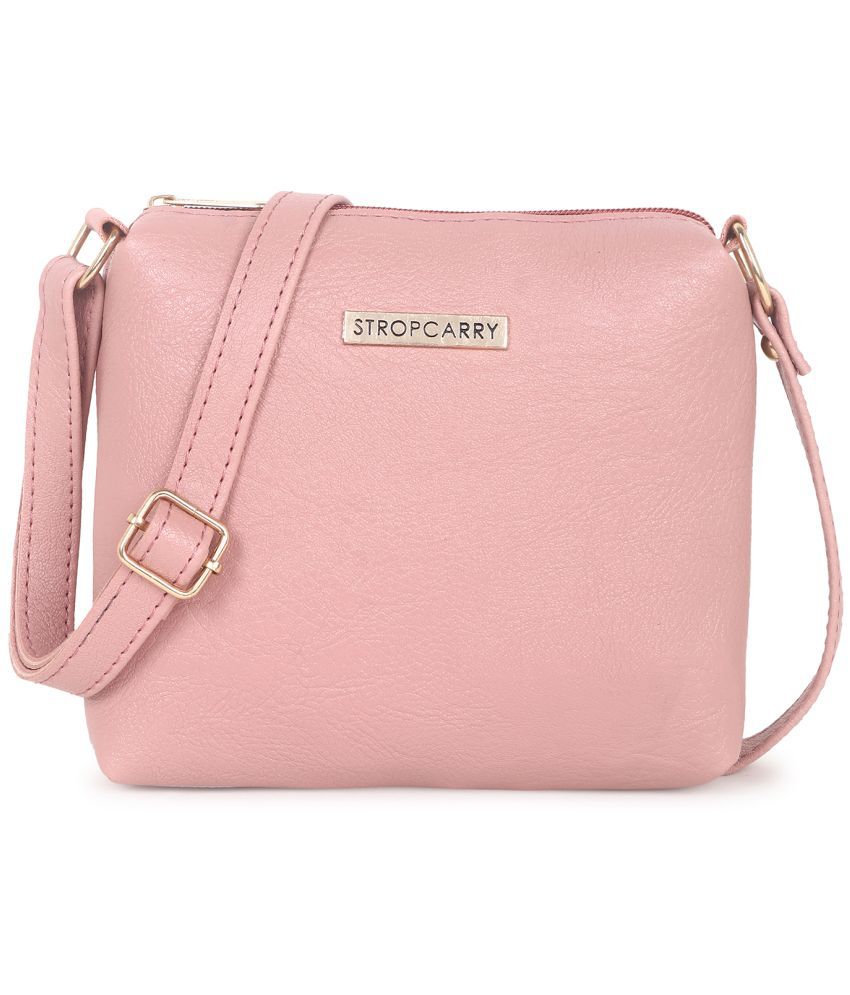     			Stropcarry - Pink Faux Leather Sling Bag