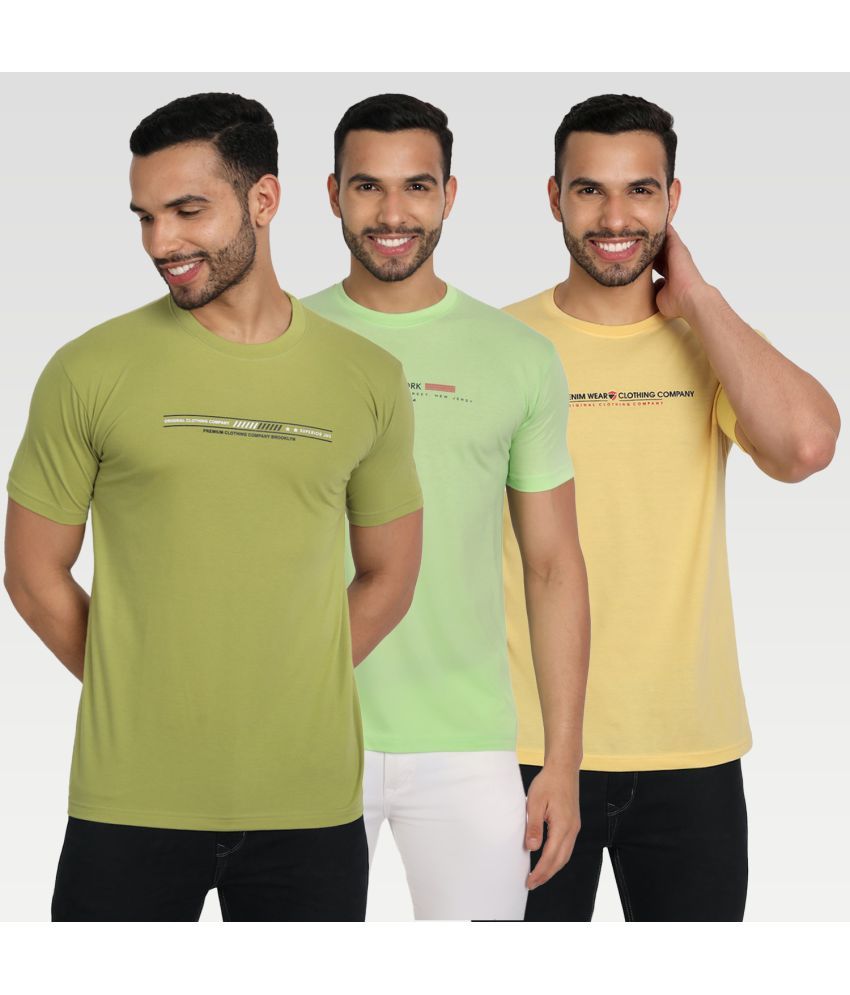     			Zeffit Pack of 3 Cotton Blend Regular Fit Men's T-Shirt ( Multicolor )