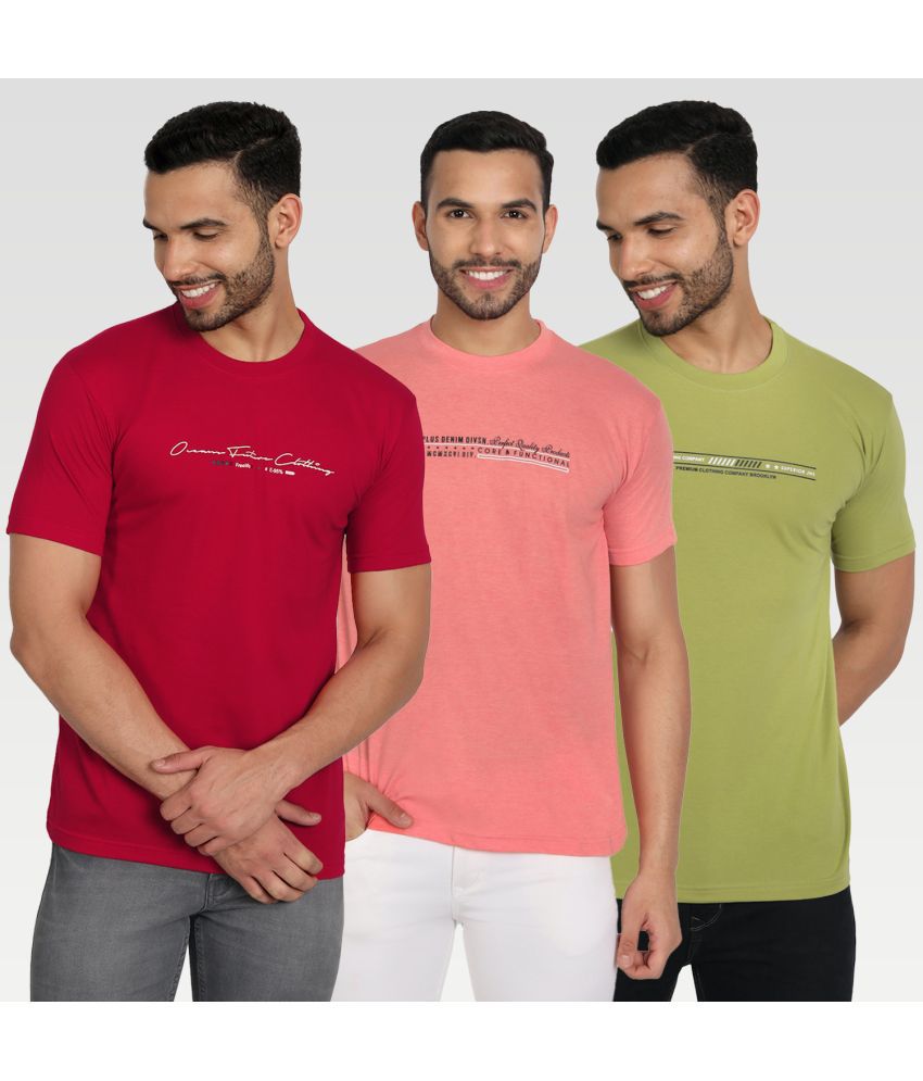    			Zeffit - Multicolor Cotton Blend Regular Fit Men's T-Shirt ( Pack of 3 )