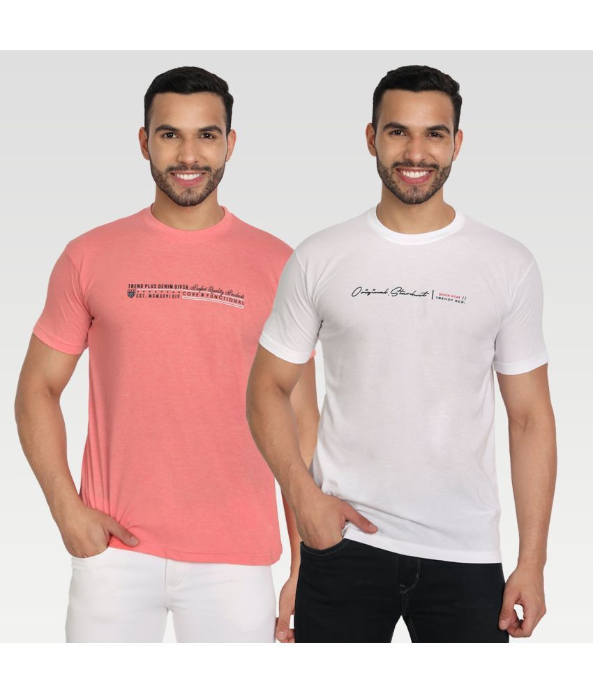     			Zeffit - Multicolor Cotton Blend Regular Fit Men's T-Shirt ( Pack of 2 )