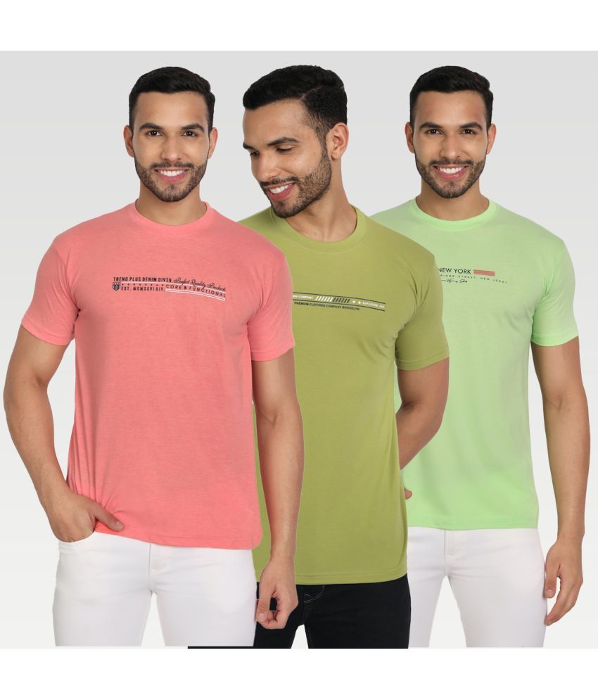     			Zeffit Pack of 3 Cotton Blend Regular Fit Men's T-Shirt ( Multicolor )