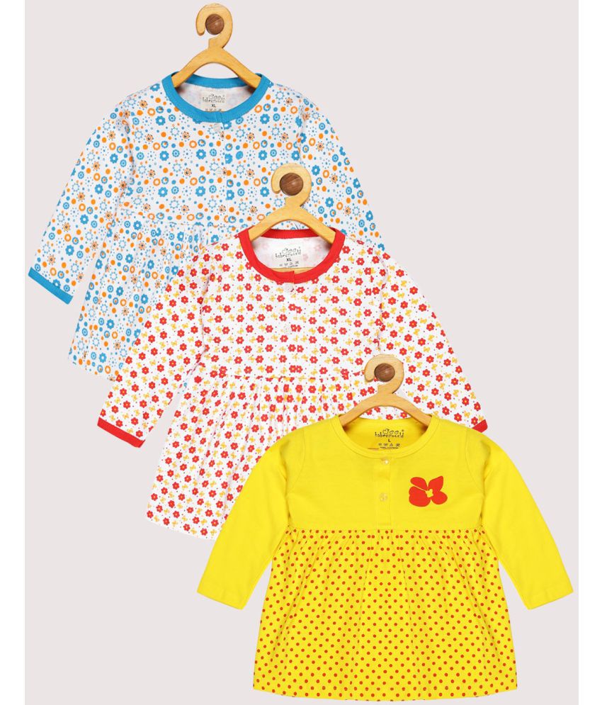     			Babeezworld - Multi Cotton Baby Girl Frock ( Pack of 3 )