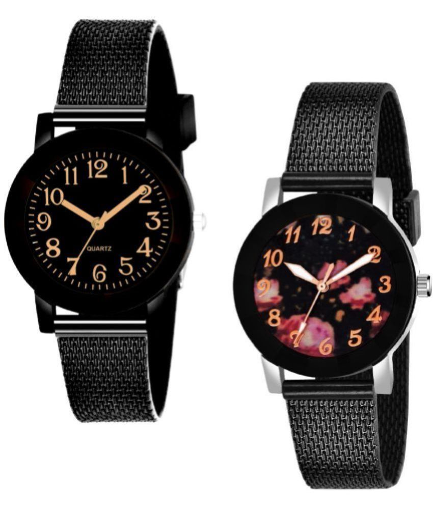     			DECLASSE - Black PU Analog Couple's Watch