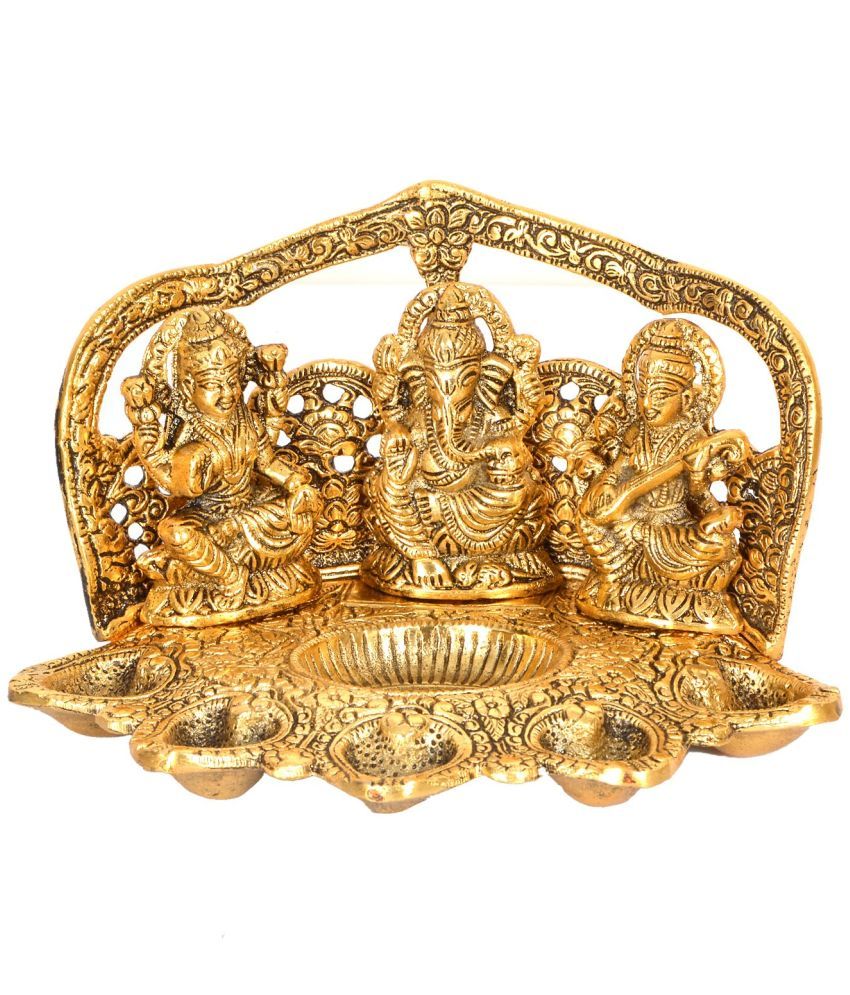     			Handa - Brass Lakshmi Ganesha Saraswati Idol ( 20 cm )